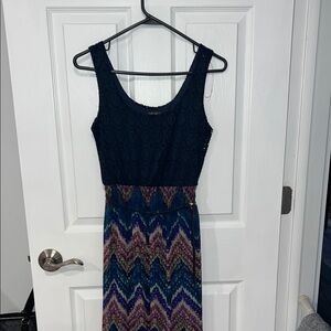 Lily Rose Blue and Purple Sleeveless Scoop Neck Sundress